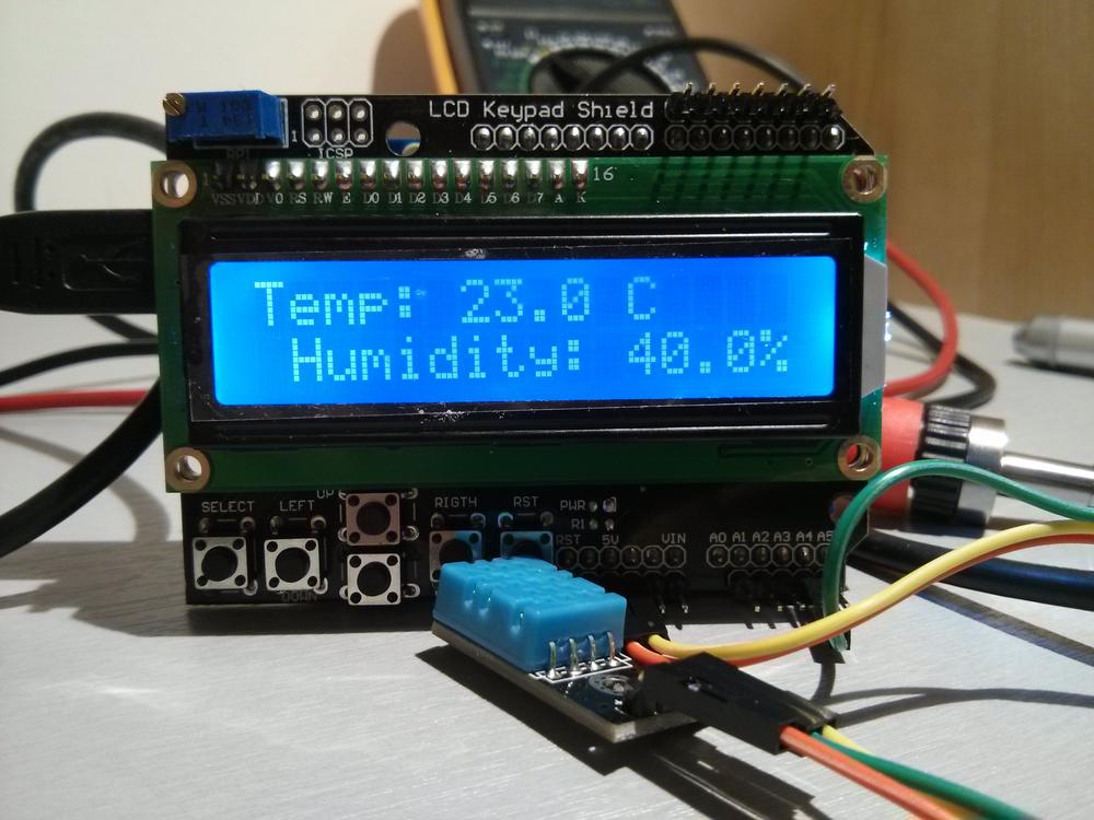 Arduino DHT11 LCD testowe pomiary wilgotności - techfreak blog